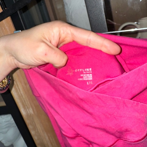 Aerie OFFLINE Real Me criss Crossover Flare Leggings yoga pants highrise fuchsia - Picture 4 of 9